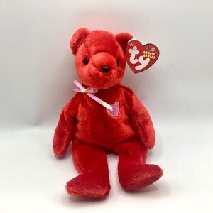 Vintage TY Beanie Baby KISS-e the Bear DOB 02/14/2002 - NWT